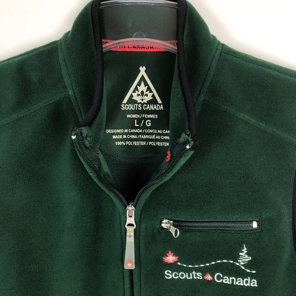 Scouts Canada Green Fleece Zip Up Vest Women's - Picture 7 of 10